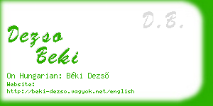 dezso beki business card