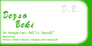 dezso beki business card